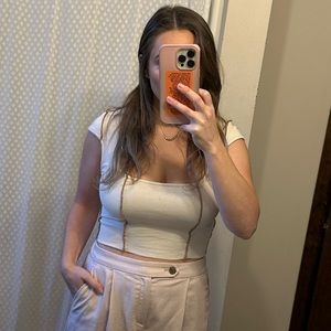 American Threads Y2K Ribbed Crop Top